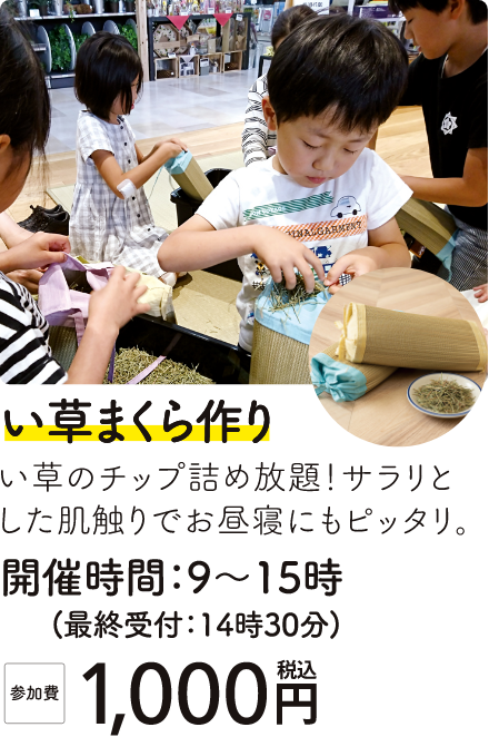 い草まくら作り 詳細